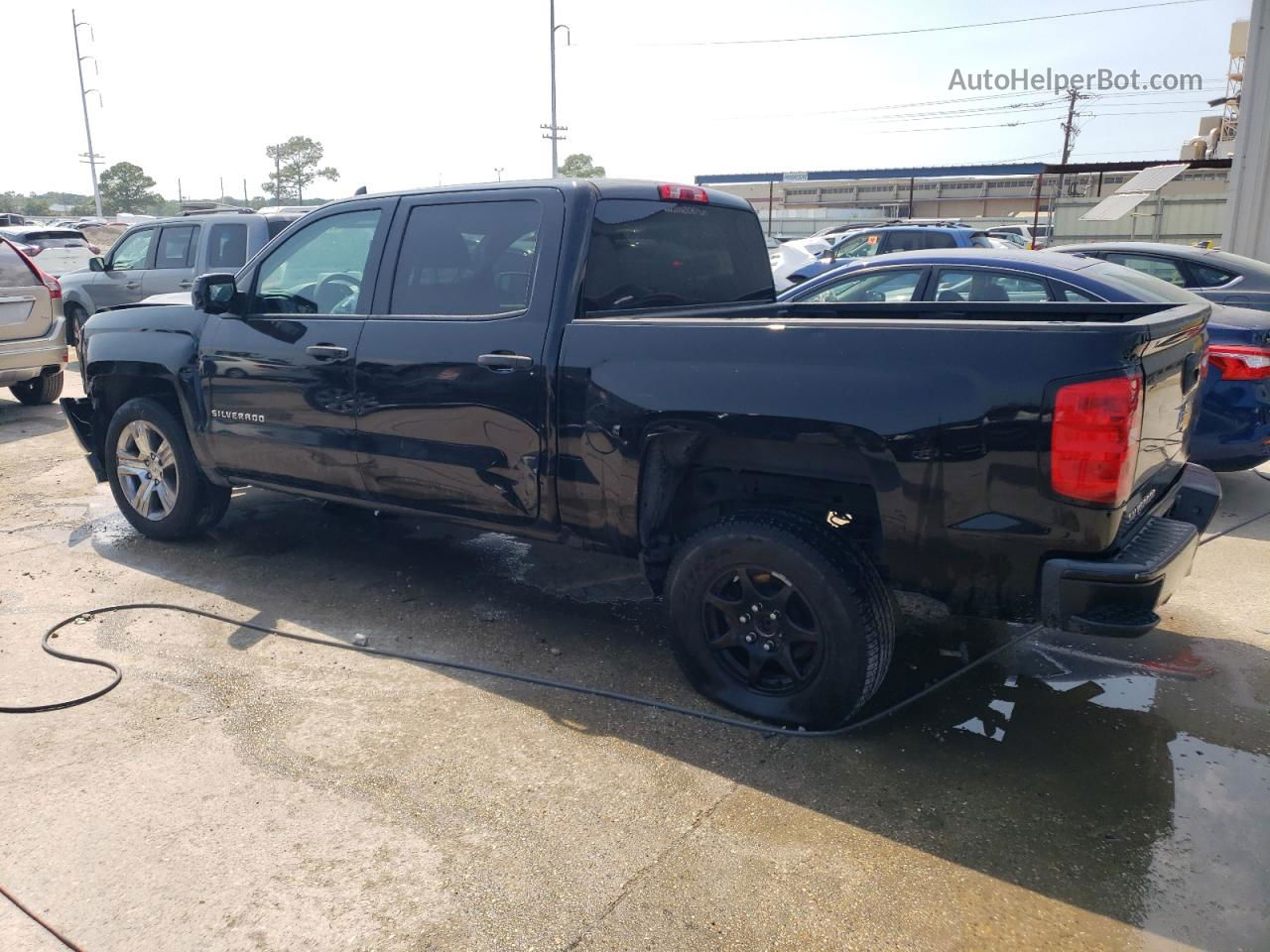 2018 Chevrolet Silverado C1500 Custom Black vin: 3GCPCPEHXJG261355