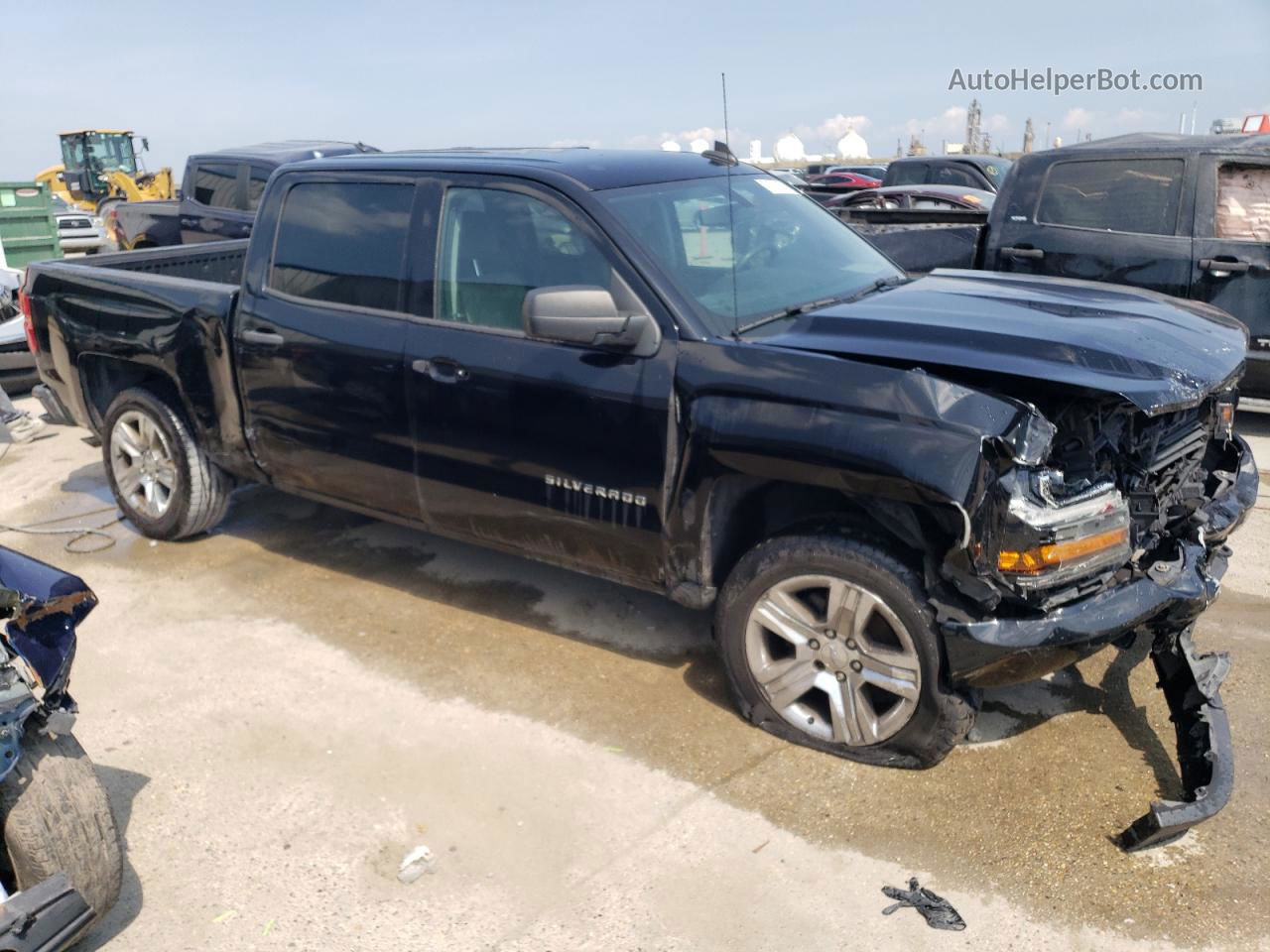 2018 Chevrolet Silverado C1500 Custom Black vin: 3GCPCPEHXJG261355