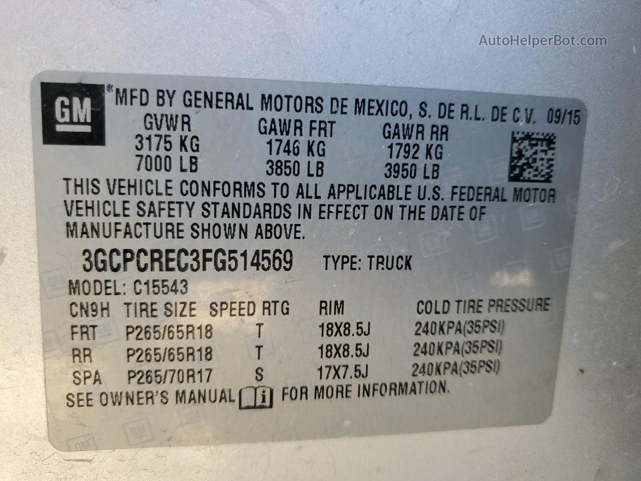 2015 Chevrolet Silverado C1500 Lt Silver vin: 3GCPCREC3FG514569