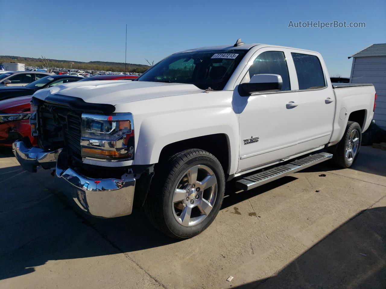 2018 Chevrolet Silverado C1500 Lt Белый vin: 3GCPCREC7JG280445