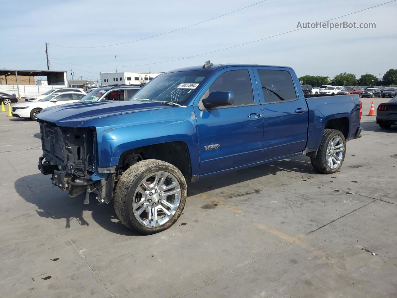 2018 Chevrolet Silverado C1500 Lt Blue vin: 3GCUCRER4JG414237