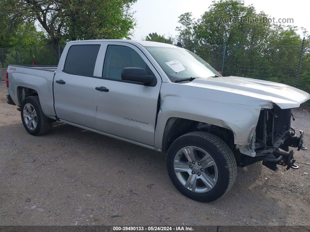 2018 Chevrolet Silverado 1500 Custom Silver vin: 3GCUKPEC4JG192110