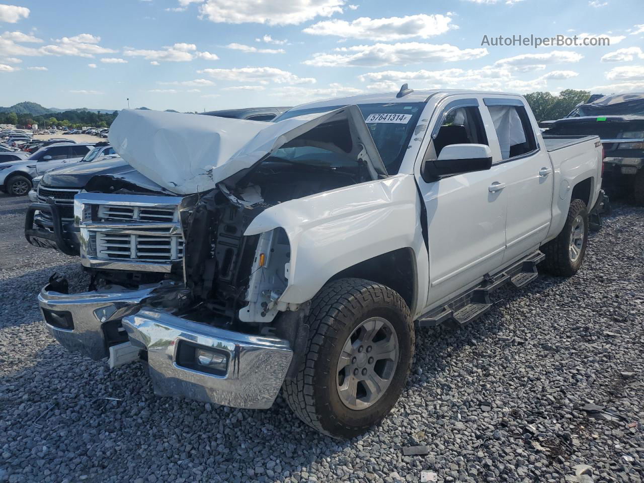 2015 Chevrolet Silverado K1500 Lt White vin: 3GCUKREC1FG148892