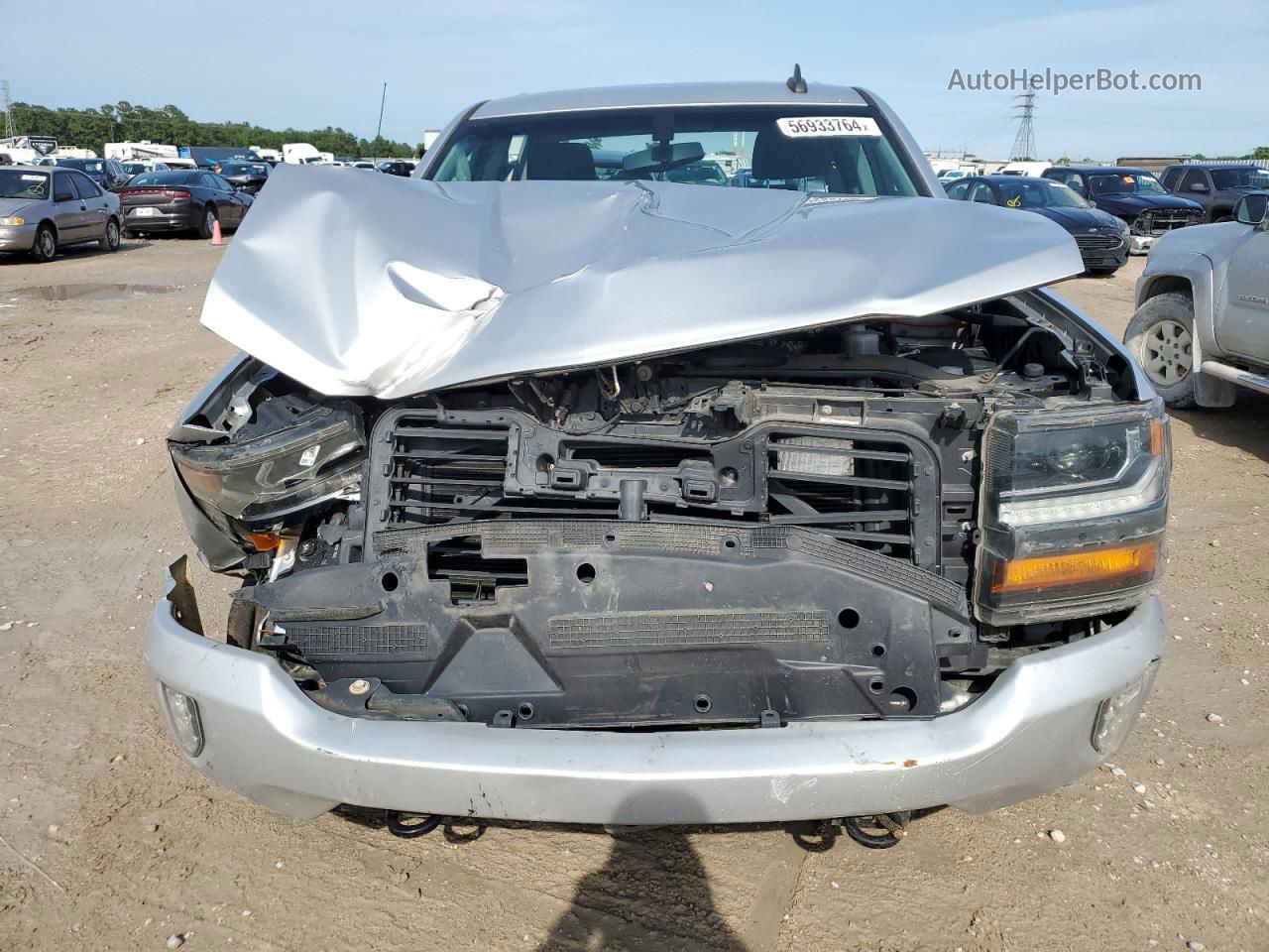 2018 Chevrolet Silverado K1500 Lt Silver vin: 3GCUKREC2JG308285