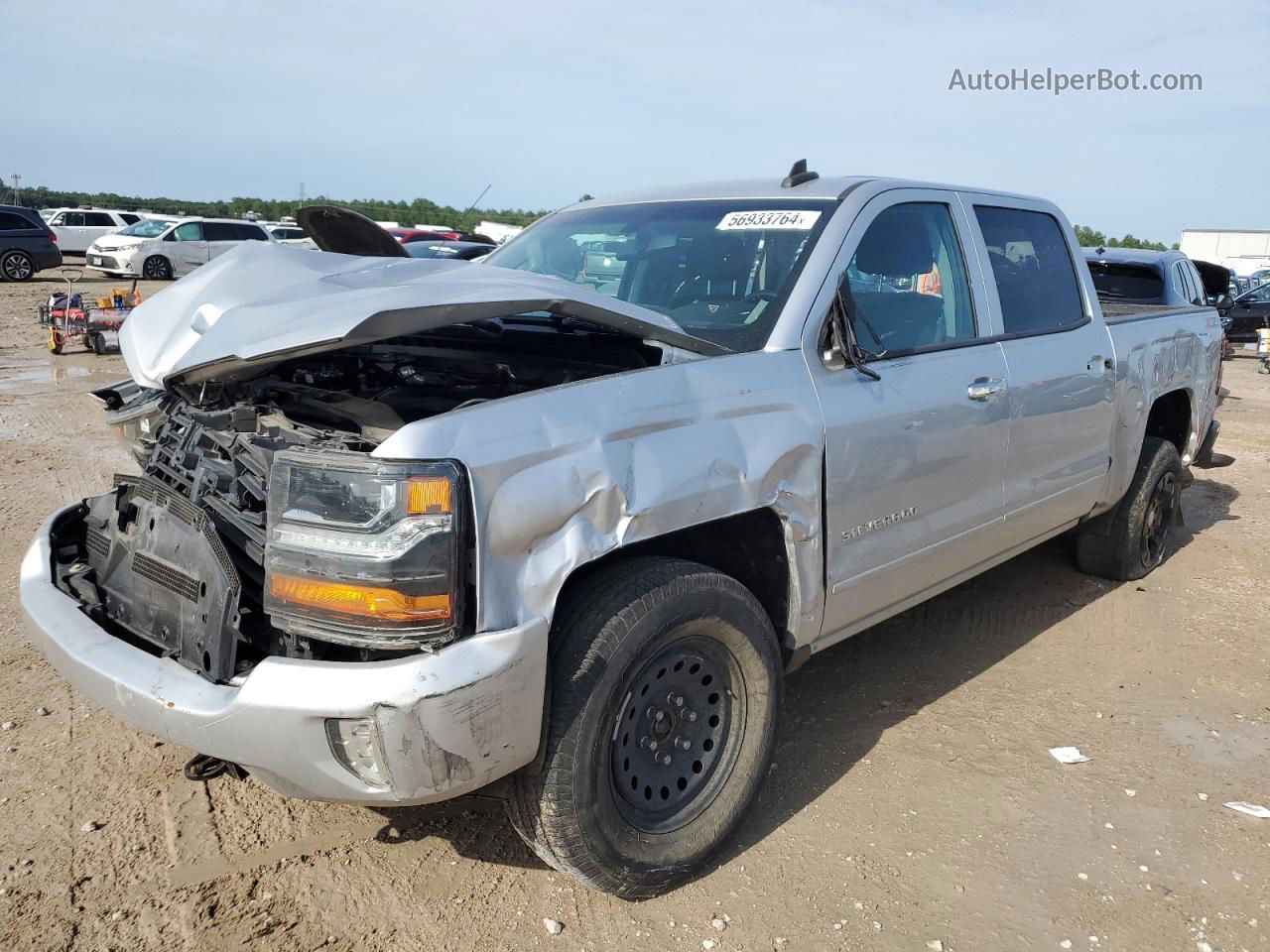 2018 Chevrolet Silverado K1500 Lt Silver vin: 3GCUKREC2JG308285