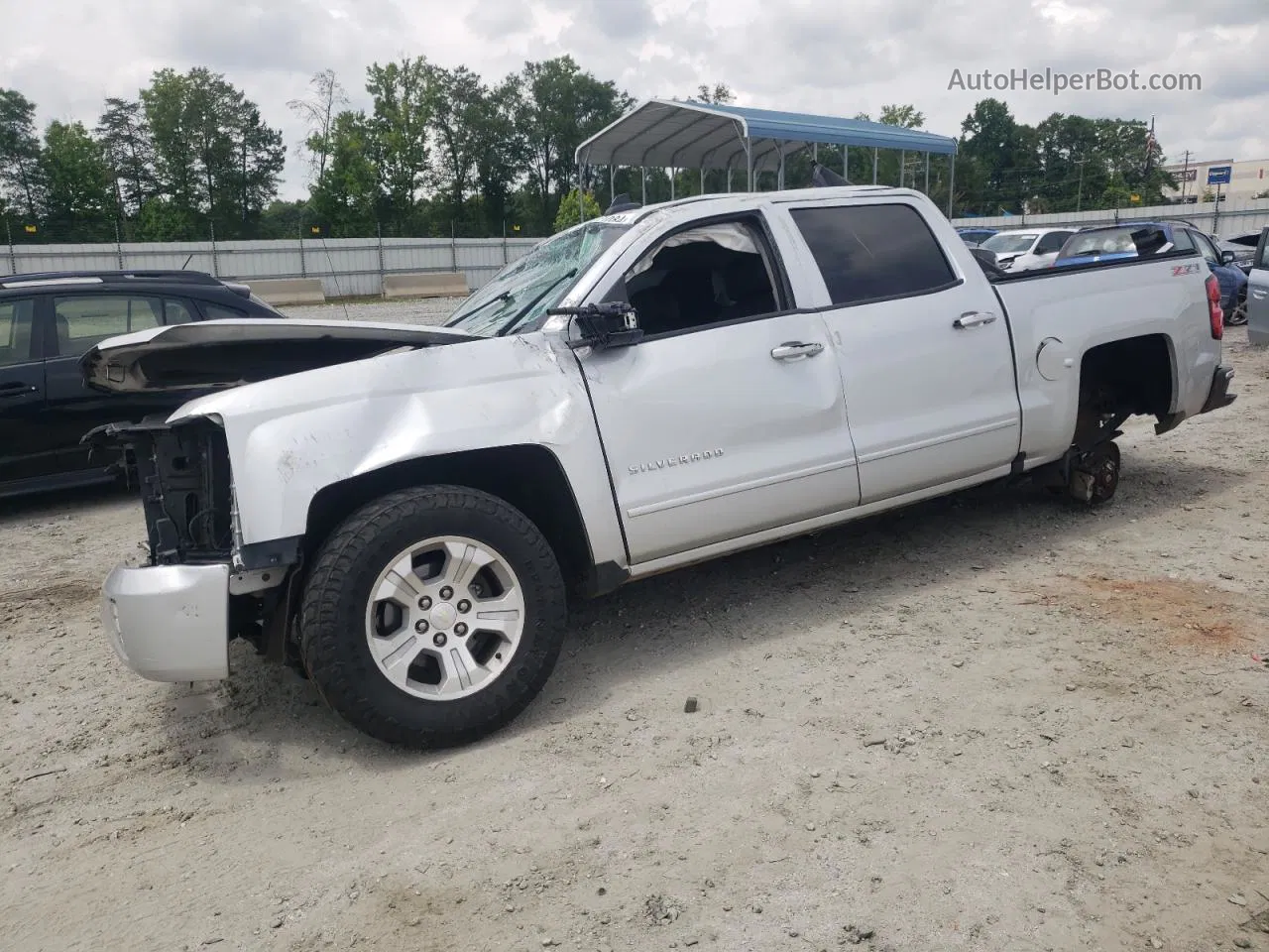 2016 Chevrolet Silverado K1500 Lt Silver vin: 3GCUKREC5GG237043