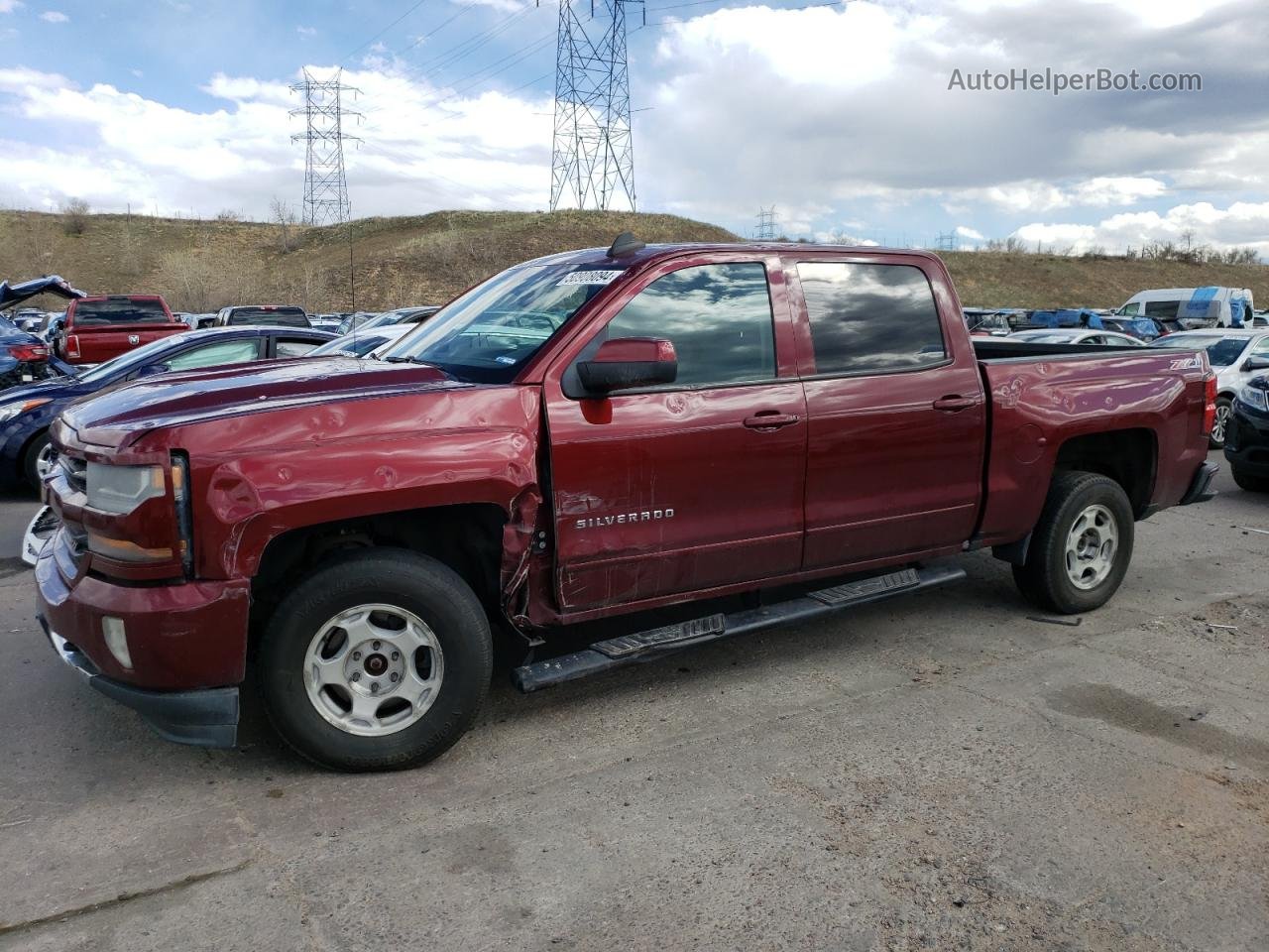 2016 Chevrolet Silverado K1500 Lt Maroon vin: 3GCUKREC6GG189391