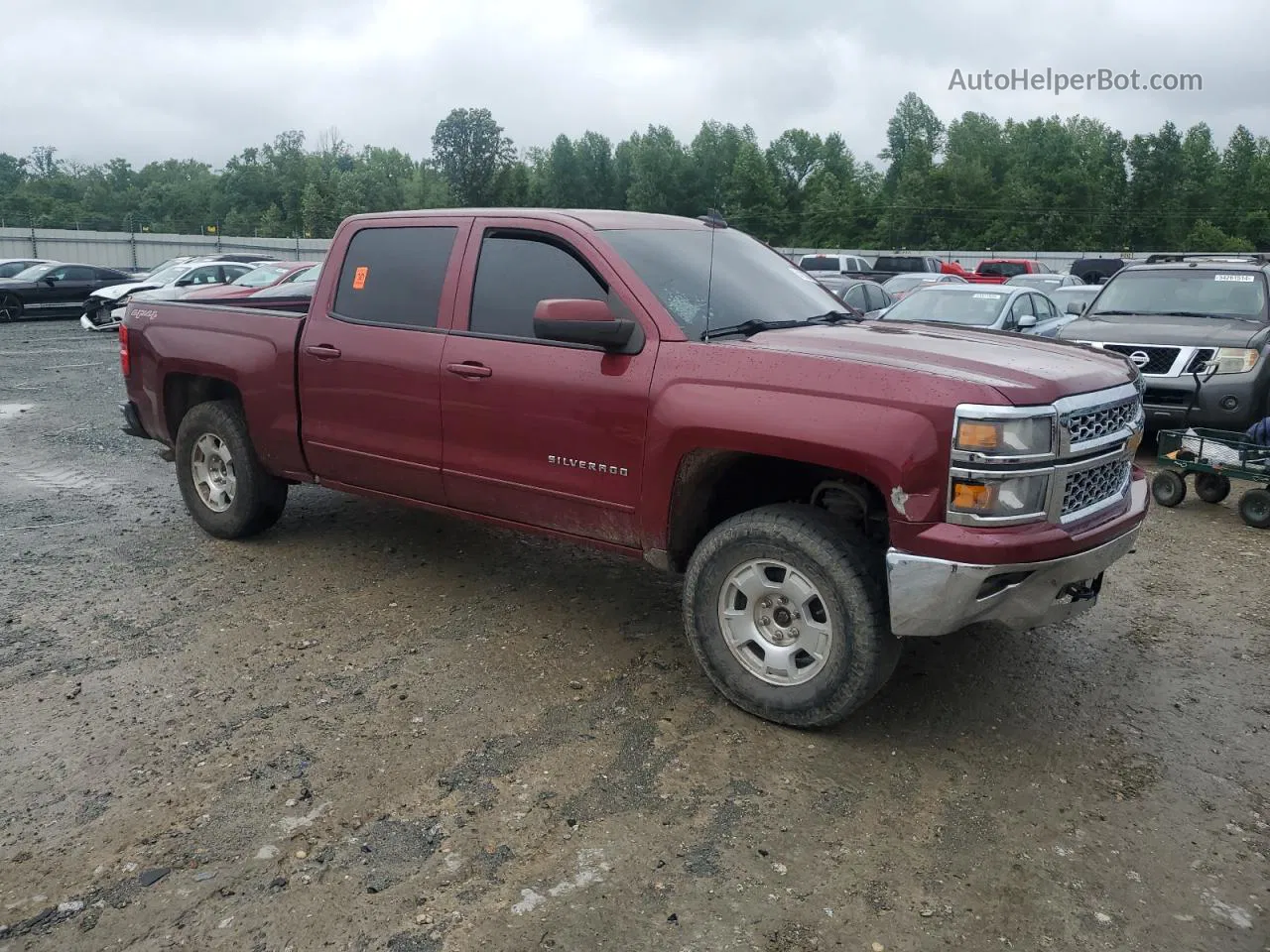 2015 Chevrolet Silverado K1500 Lt Burgundy vin: 3GCUKREC9FG183437