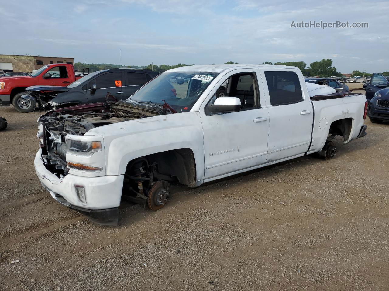 2016 Chevrolet Silverado K1500 Lt White vin: 3GCUKREC9GG145496