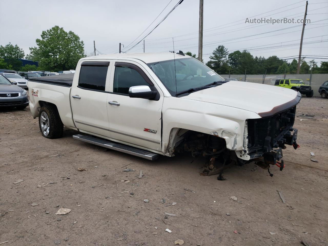 2015 Chevrolet Silverado K1500 Lt White vin: 3GCUKREH4FG305648