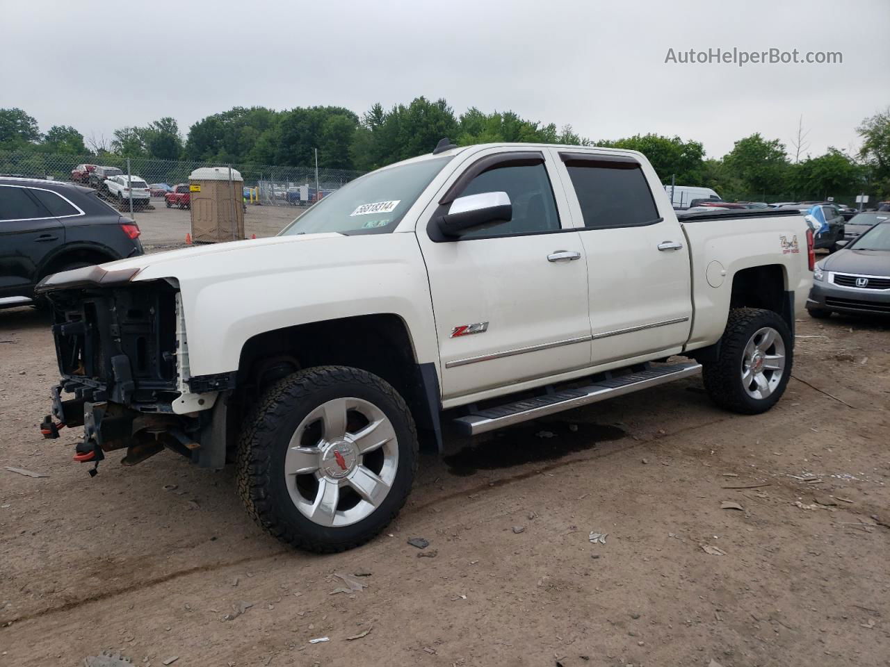 2015 Chevrolet Silverado K1500 Lt White vin: 3GCUKREH4FG305648