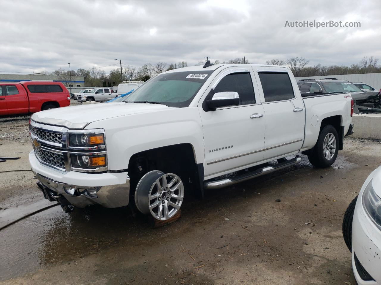 2015 Chevrolet Silverado K1500 Ltz White vin: 3GCUKSEC6FG512439