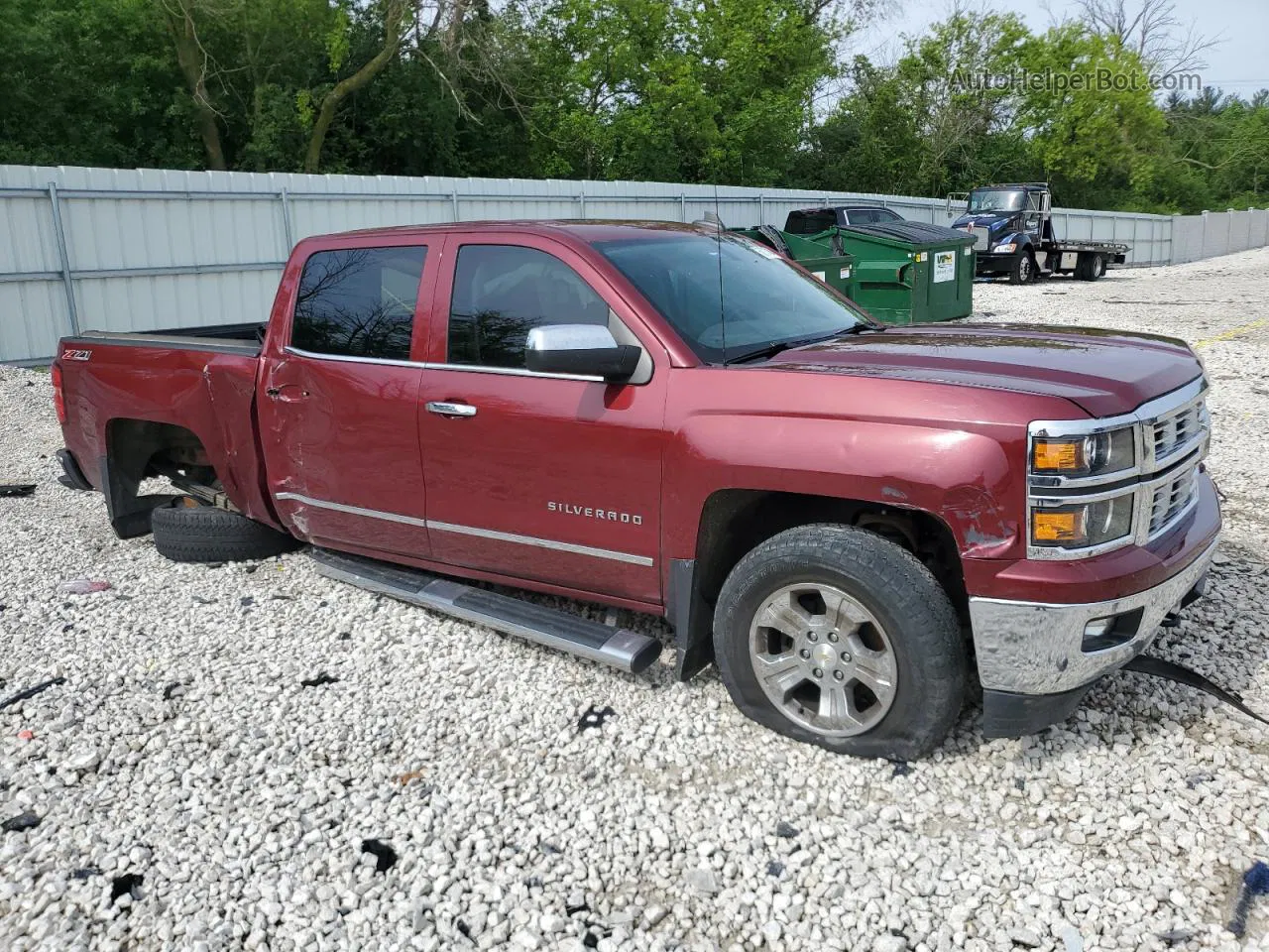 2015 Chevrolet Silverado K1500 Ltz Red vin: 3GCUKSEC9FG127795