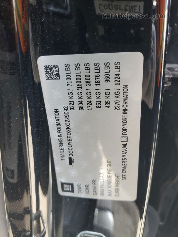 2019 Chevrolet Silverado K1500 Rst Black vin: 3GCUYEEDXKG229092