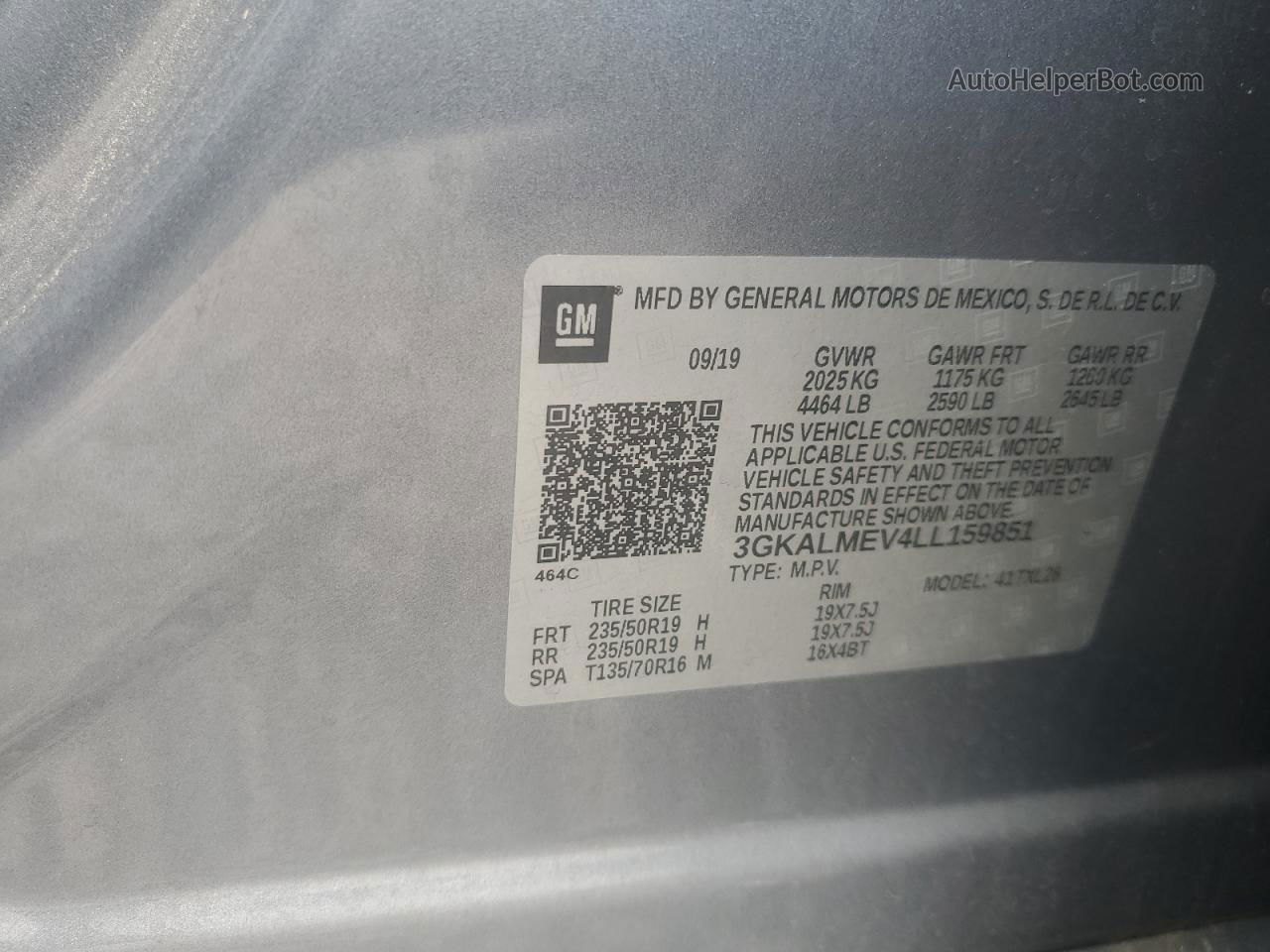 2020 Gmc Terrain Sle Gray vin: 3GKALMEV4LL159851