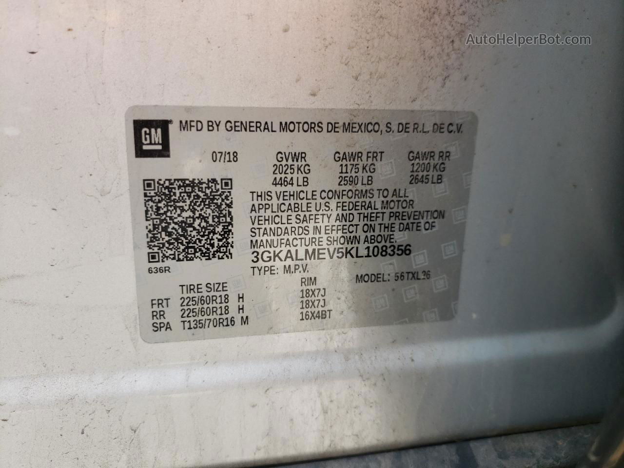 2019 Gmc Terrain Sle Silver vin: 3GKALMEV5KL108356