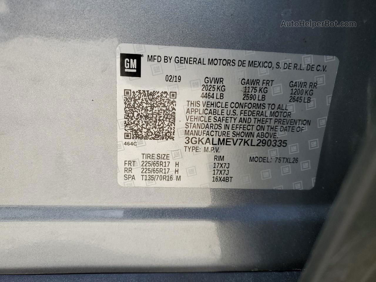 2019 Gmc Terrain Sle Gray vin: 3GKALMEV7KL290335