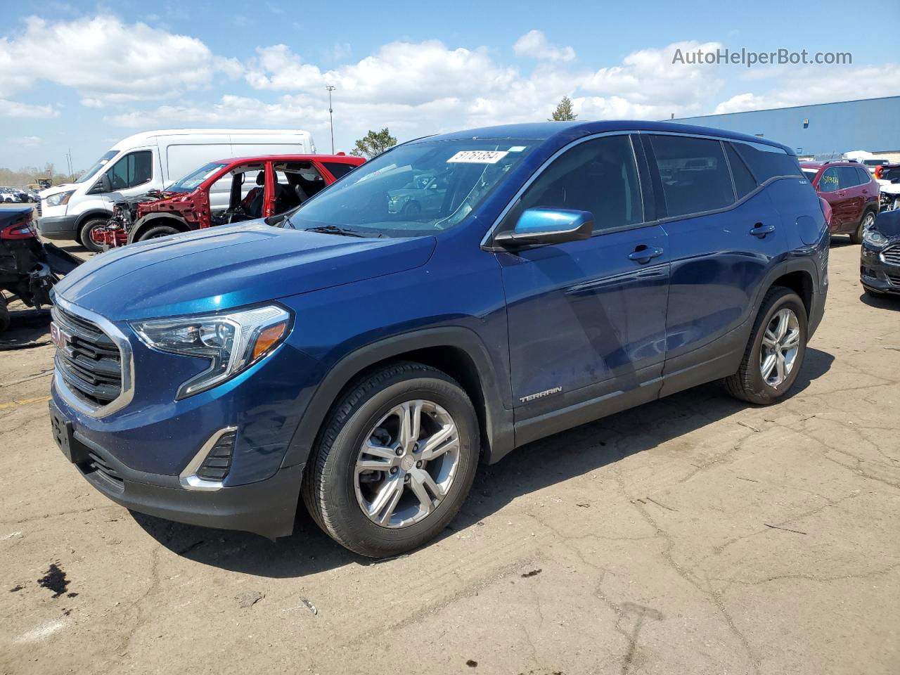 2020 Gmc Terrain Sle Синий vin: 3GKALMEV7LL111955