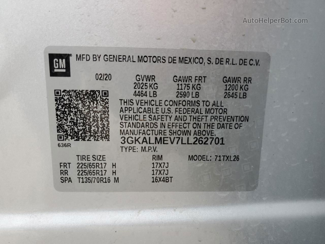 2020 Gmc Terrain Sle Silver vin: 3GKALMEV7LL262701