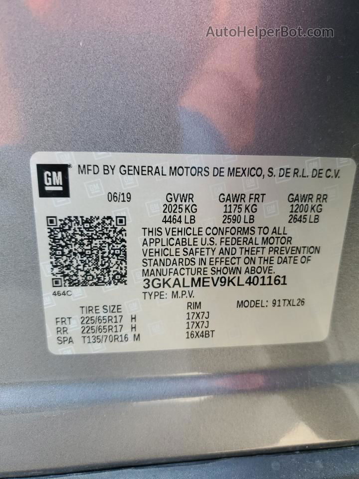 2019 Gmc Terrain Sle Gray vin: 3GKALMEV9KL401161