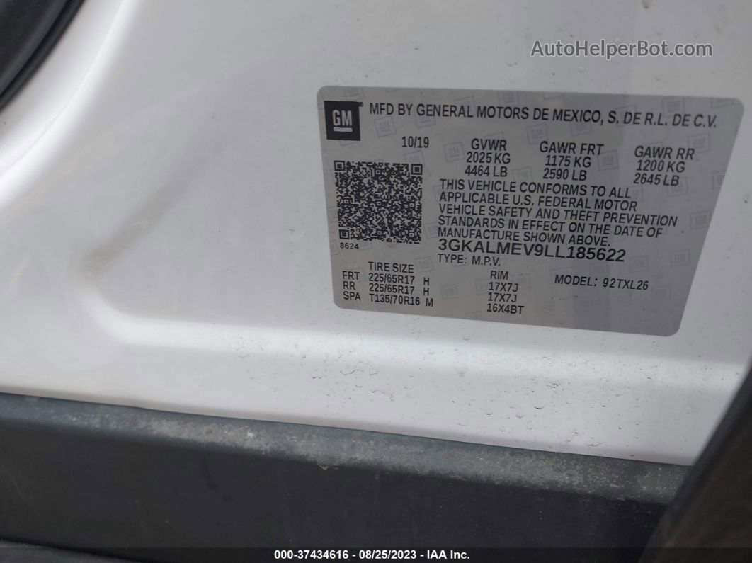 2020 Gmc Terrain Sle White vin: 3GKALMEV9LL185622