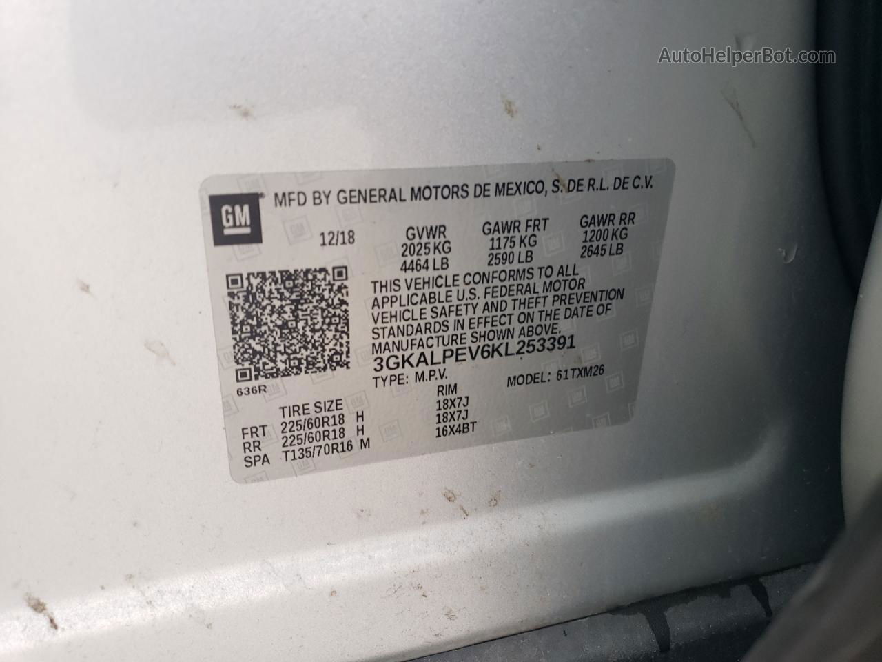 2019 Gmc Terrain Slt Silver vin: 3GKALPEV6KL253391