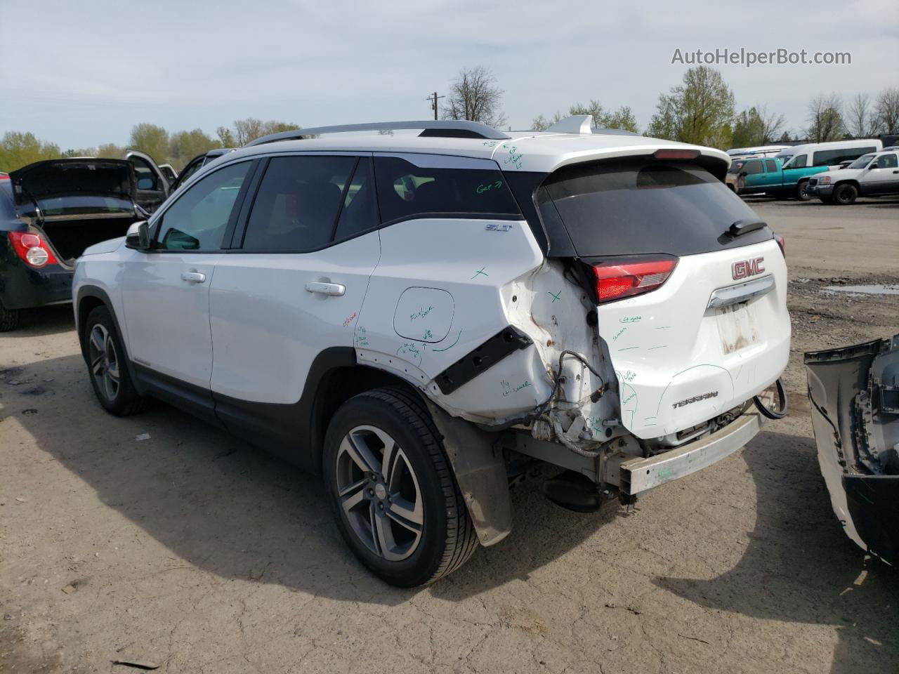 2019 Gmc Terrain Slt White vin: 3GKALPEVXKL249635