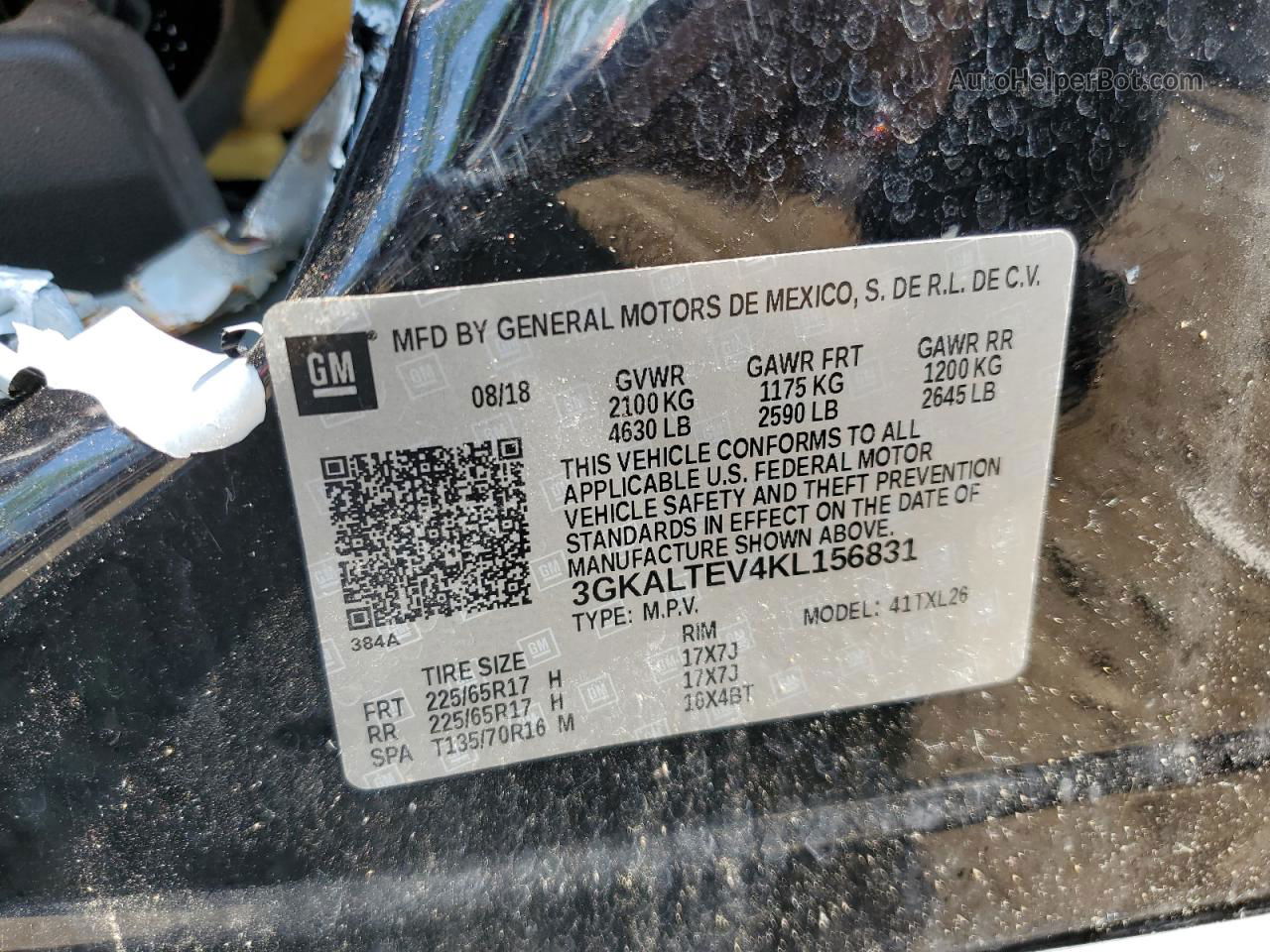 2019 Gmc Terrain Sle Черный vin: 3GKALTEV4KL156831