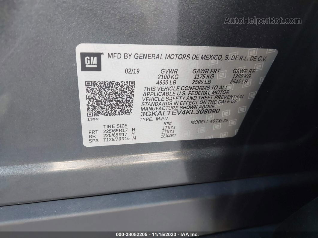 2019 Gmc Terrain Sle Gray vin: 3GKALTEV4KL308090