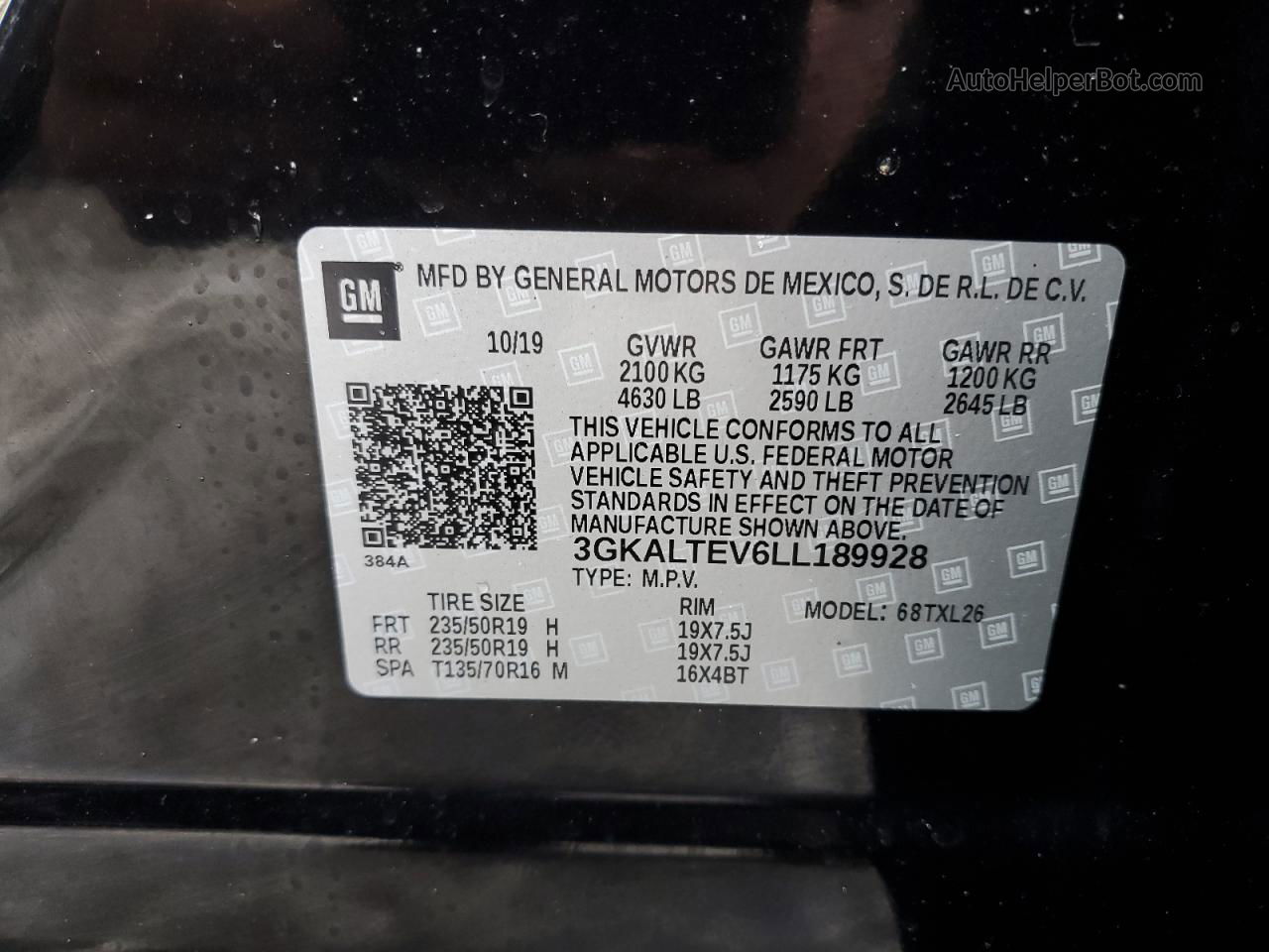 2020 Gmc Terrain Sle Black vin: 3GKALTEV6LL189928