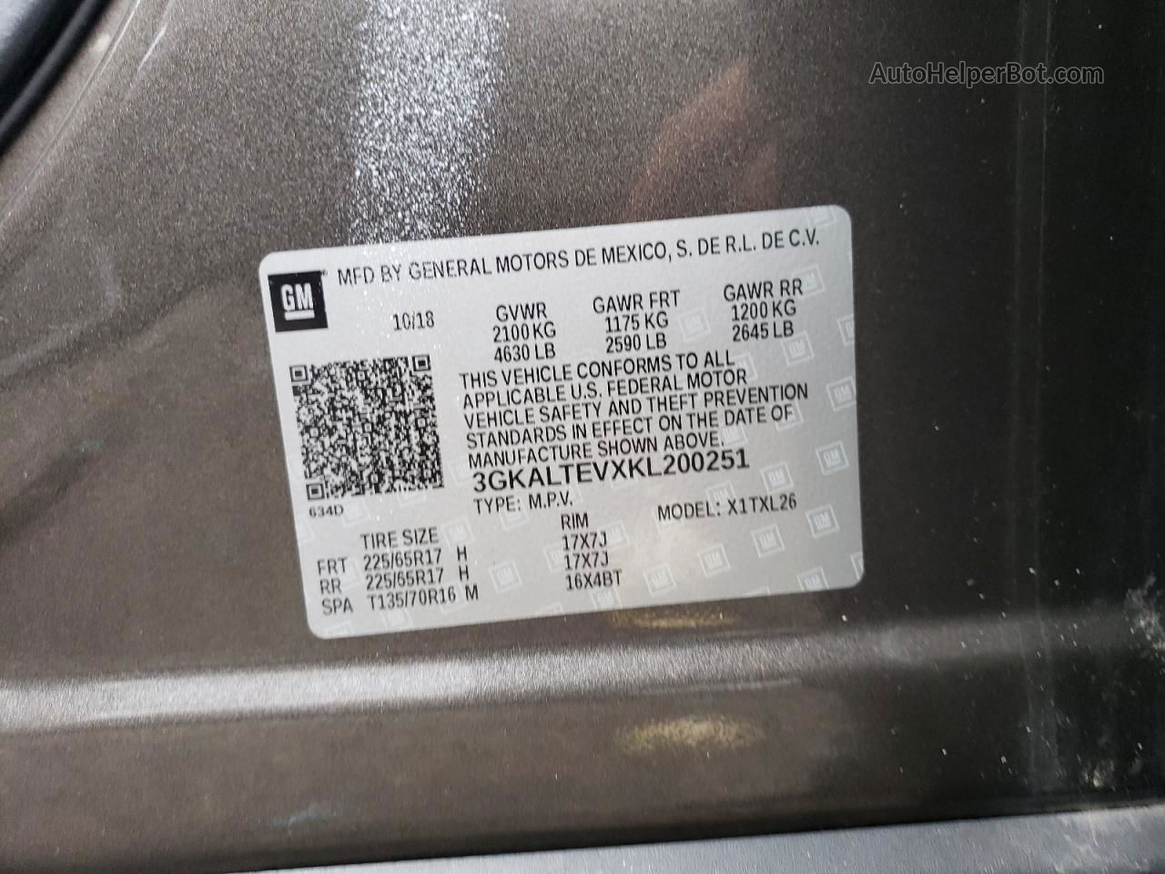 2019 Gmc Terrain Sle Gray vin: 3GKALTEVXKL200251