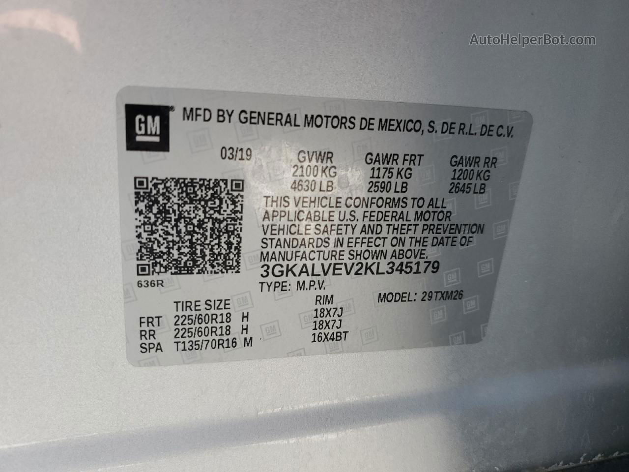 2019 Gmc Terrain Slt Silver vin: 3GKALVEV2KL345179