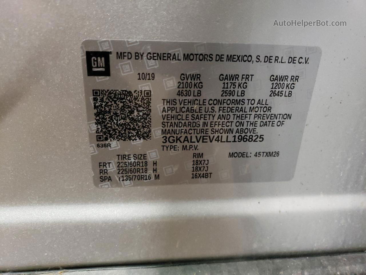 2020 Gmc Terrain Slt Silver vin: 3GKALVEV4LL196825