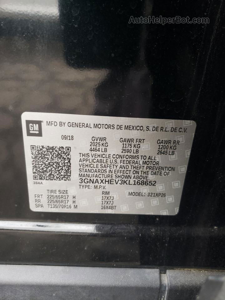2019 Chevrolet Equinox Ls Black vin: 3GNAXHEV3KL168652