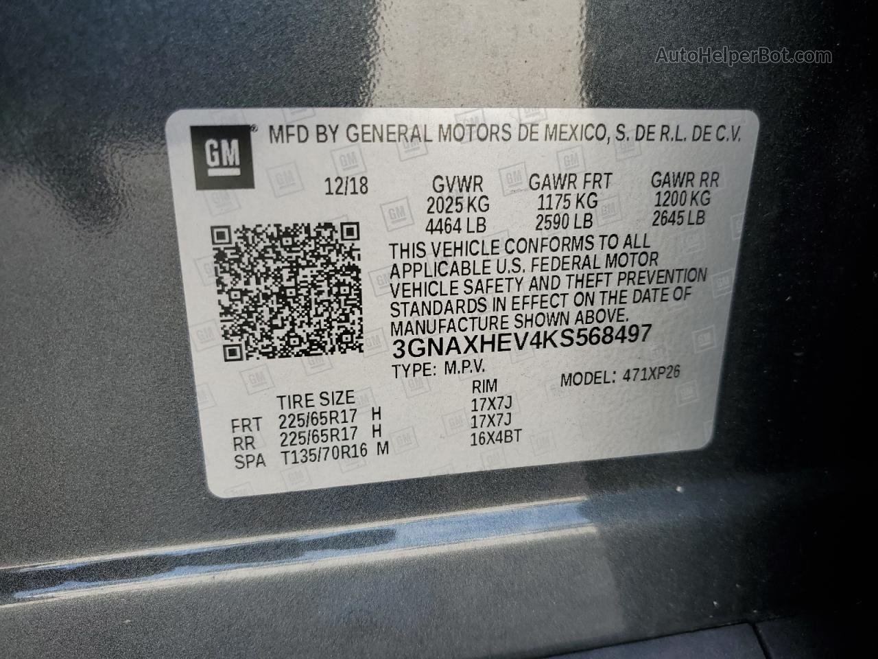 2019 Chevrolet Equinox Ls Gray vin: 3GNAXHEV4KS568497