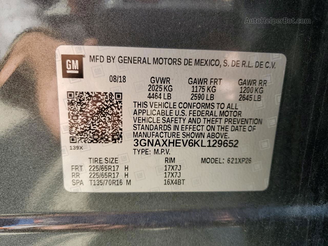 2019 Chevrolet Equinox Ls Gray vin: 3GNAXHEV6KL129652