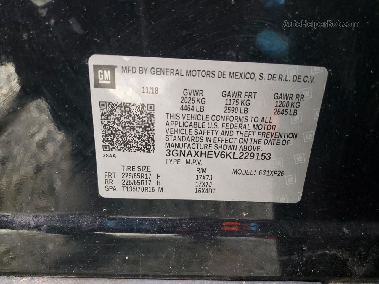 2019 Chevrolet Equinox Ls Black vin: 3GNAXHEV6KL229153
