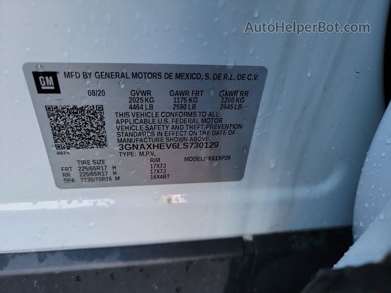 2020 Chevrolet Equinox Ls vin: 3GNAXHEV6LS730129