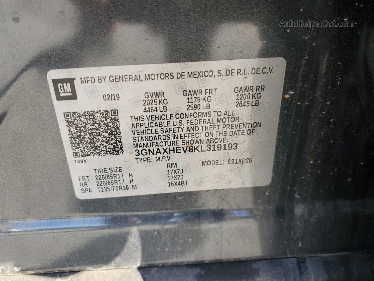 2019 Chevrolet Equinox Ls Серый vin: 3GNAXHEV8KL319193