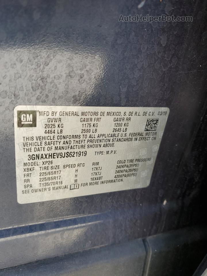 2018 Chevrolet Equinox Ls Синий vin: 3GNAXHEV9JS621919