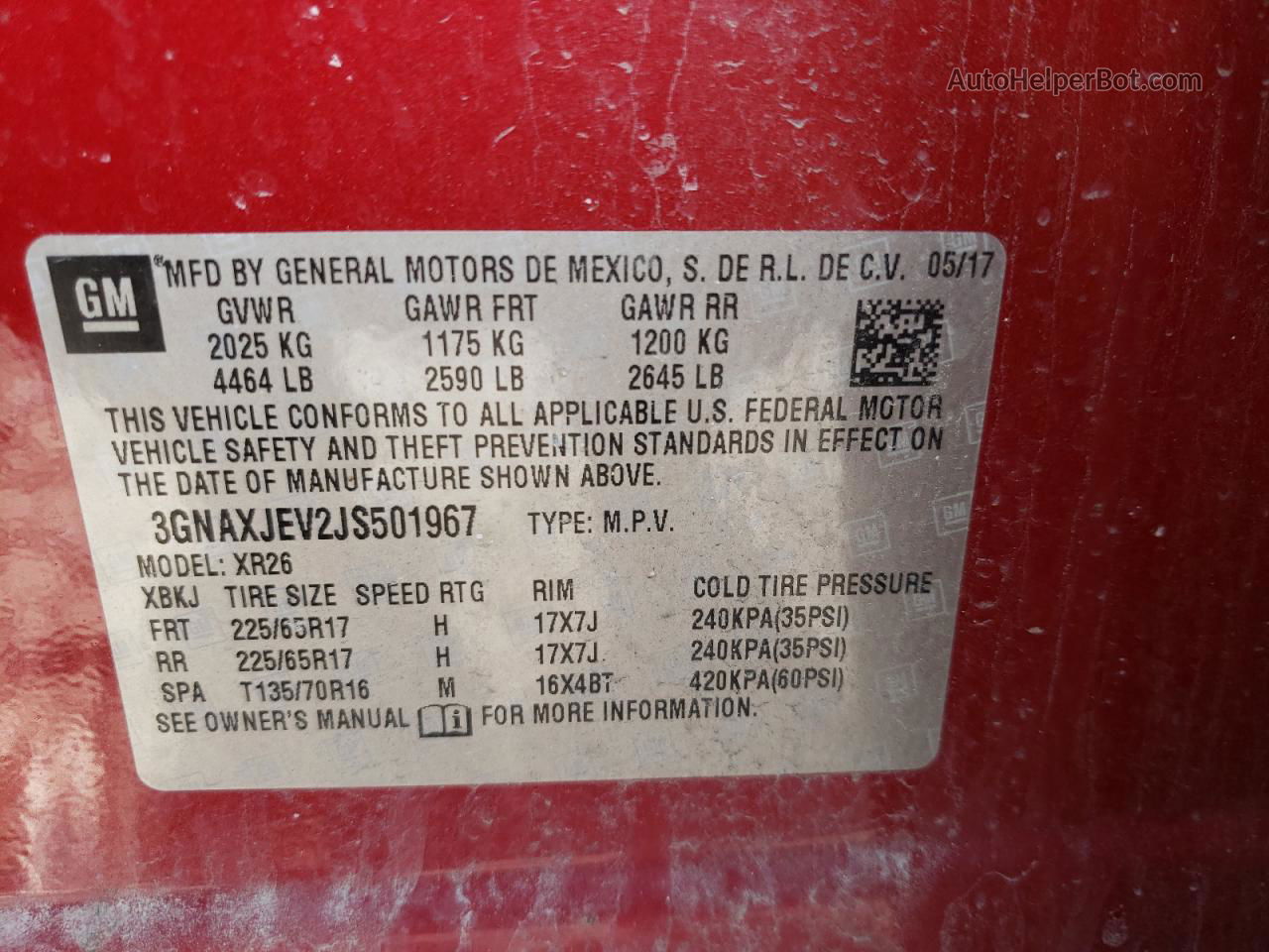2018 Chevrolet Equinox Lt Красный vin: 3GNAXJEV2JS501967