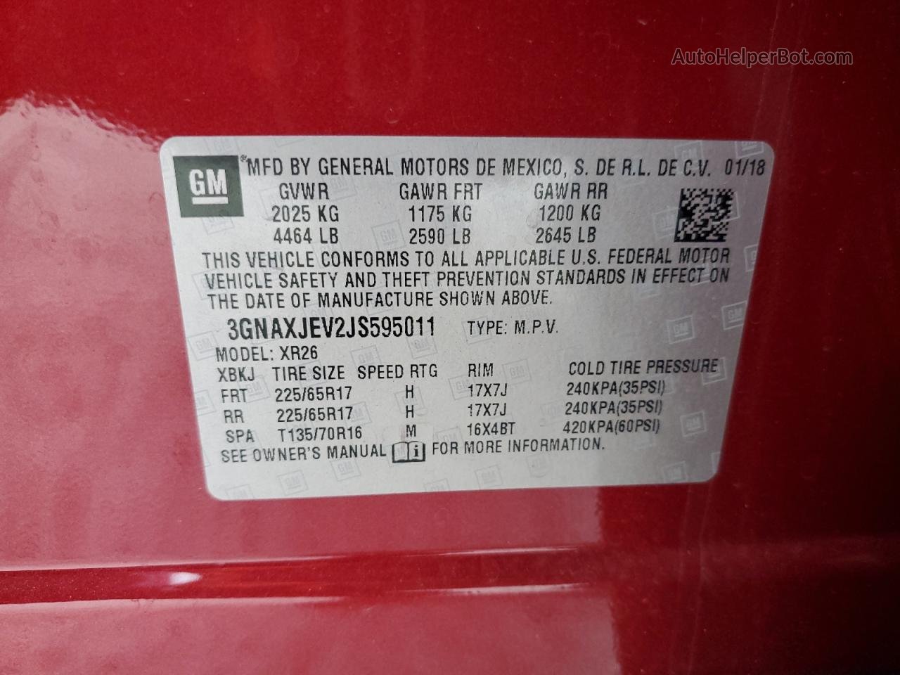 2018 Chevrolet Equinox Lt Red vin: 3GNAXJEV2JS595011