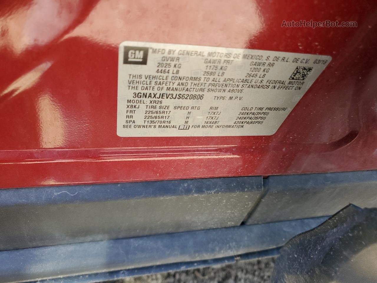 2018 Chevrolet Equinox Lt Red vin: 3GNAXJEV3JS620806