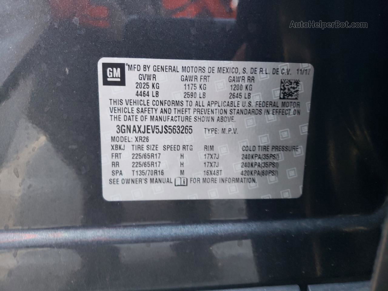 2018 Chevrolet Equinox Lt Угольный vin: 3GNAXJEV5JS563265