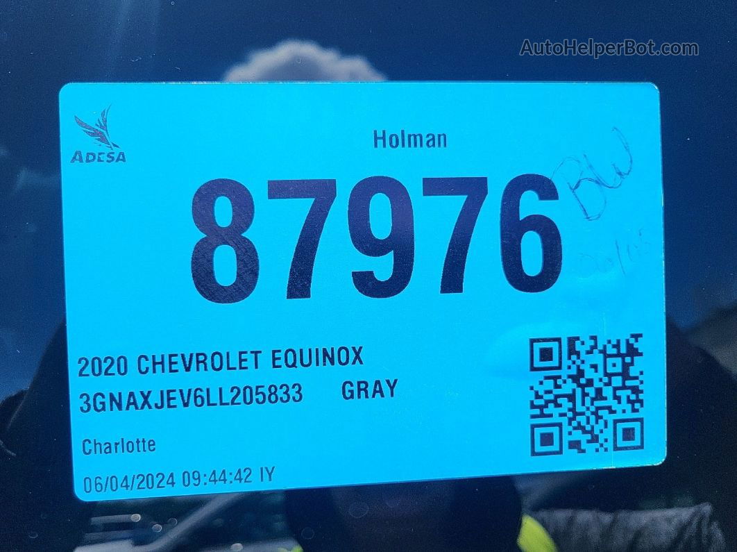 2020 Chevrolet Equinox Lt vin: 3GNAXJEV6LL205833