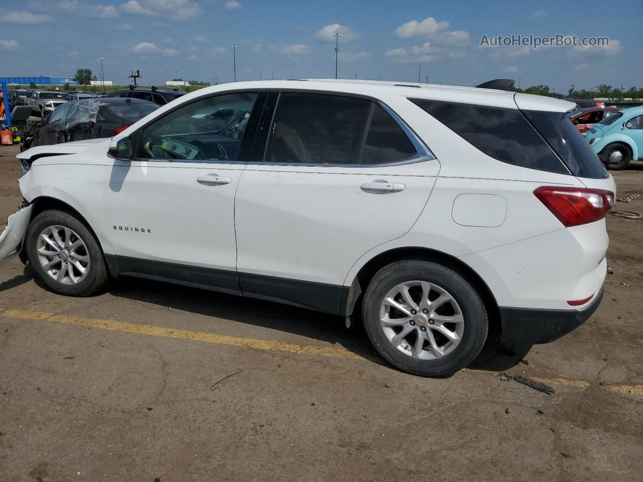 2019 Chevrolet Equinox Lt White vin: 3GNAXJEV7KS650196