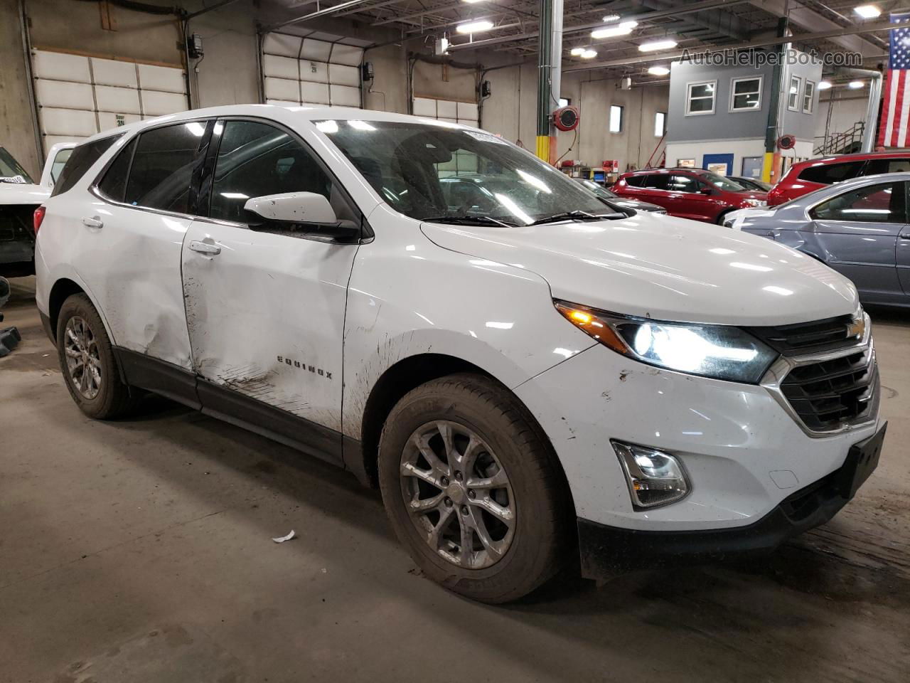 2018 Chevrolet Equinox Lt White vin: 3GNAXJEV9JS583437