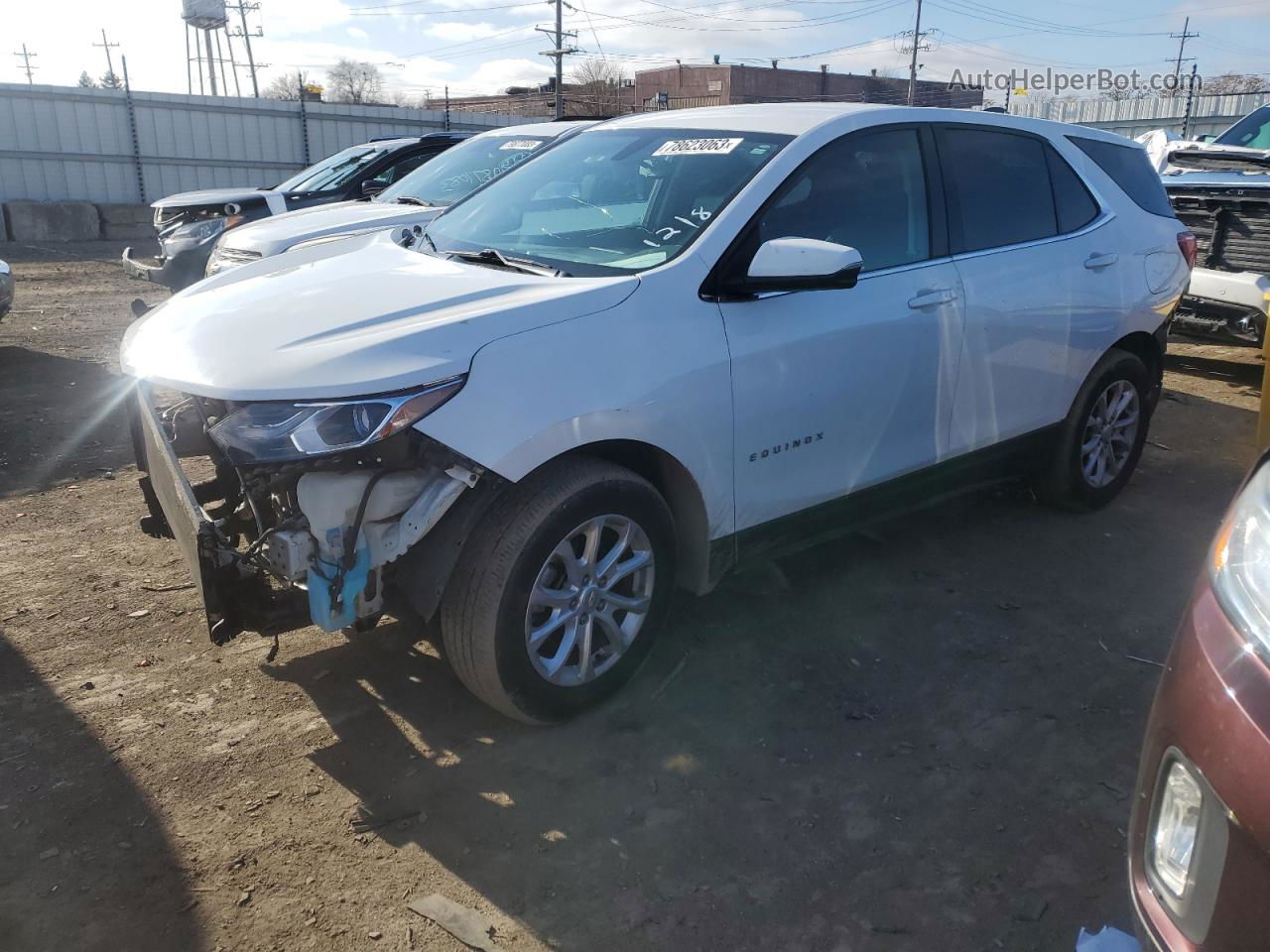 2018 Chevrolet Equinox Lt White vin: 3GNAXJEV9JS648111