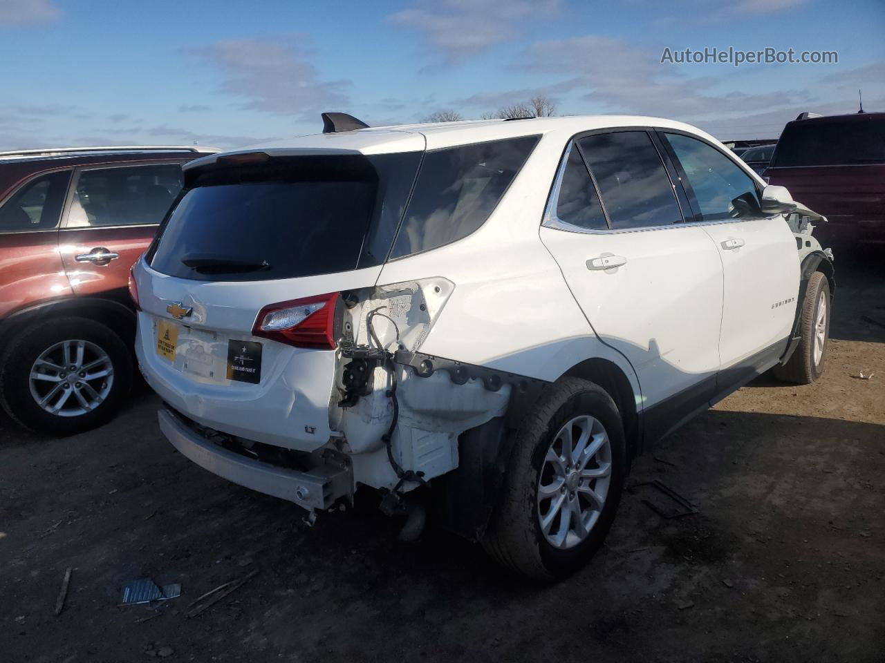 2018 Chevrolet Equinox Lt White vin: 3GNAXJEV9JS648111