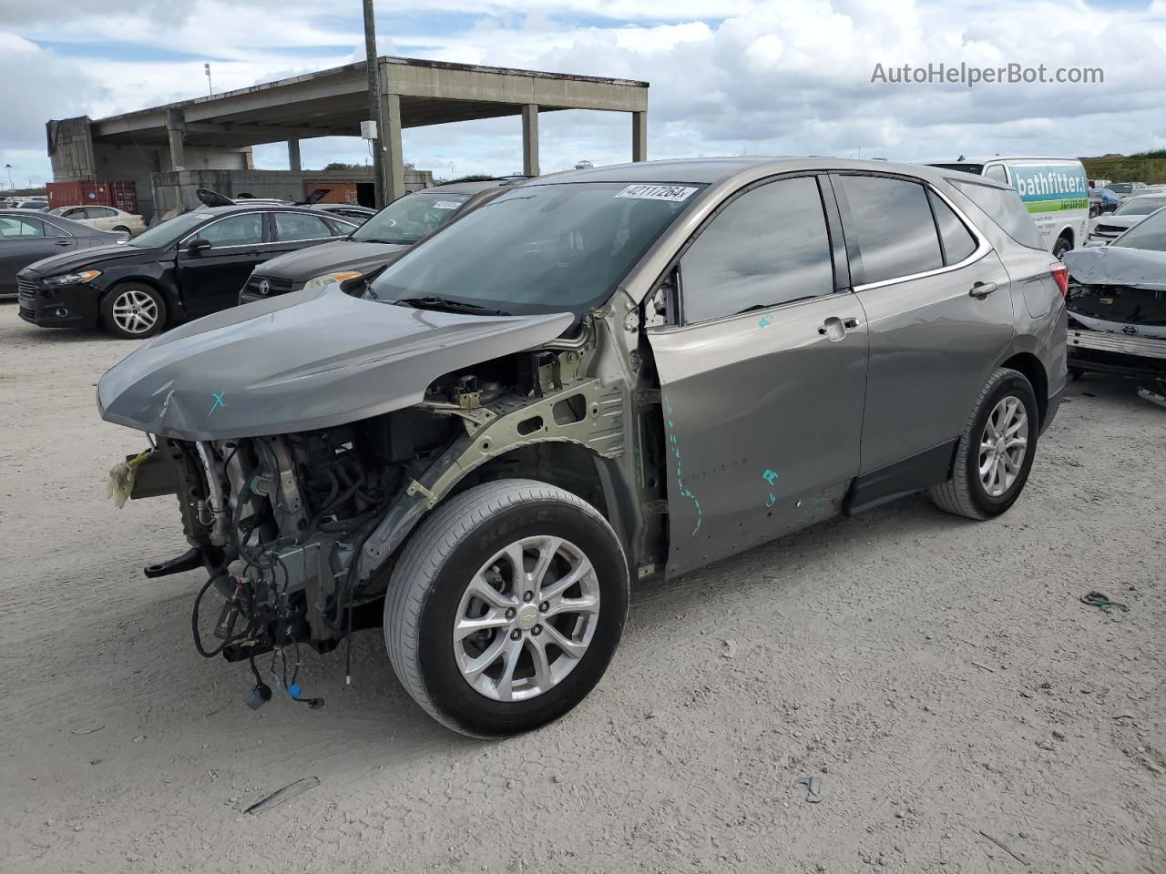 2018 Chevrolet Equinox Lt Gray vin: 3GNAXJEVXJS610368